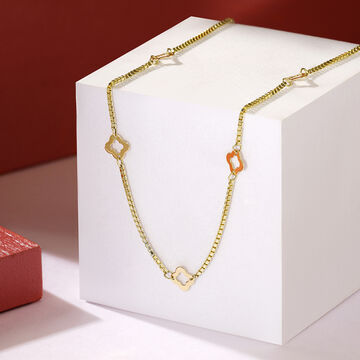 Mia Sutra DIY with Clover Shape Motif Multiple Stacking Charm Chain