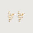 Linked Balance Diamond Stud Earrings,,hi-res view 2