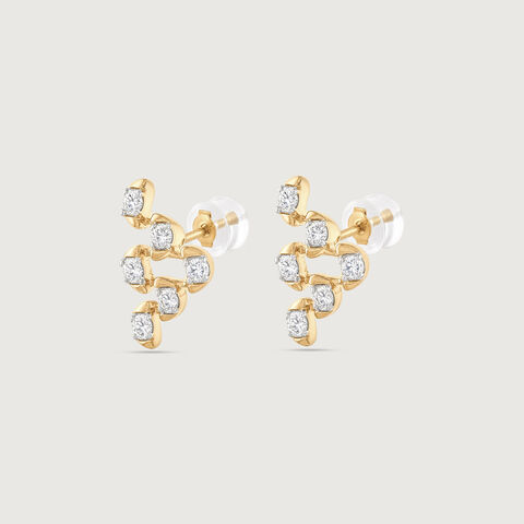 Linked Balance Diamond Stud Earrings