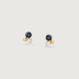 Aqua Twinkle Pearl & Gold Stud Earrings,,hi-res view 3