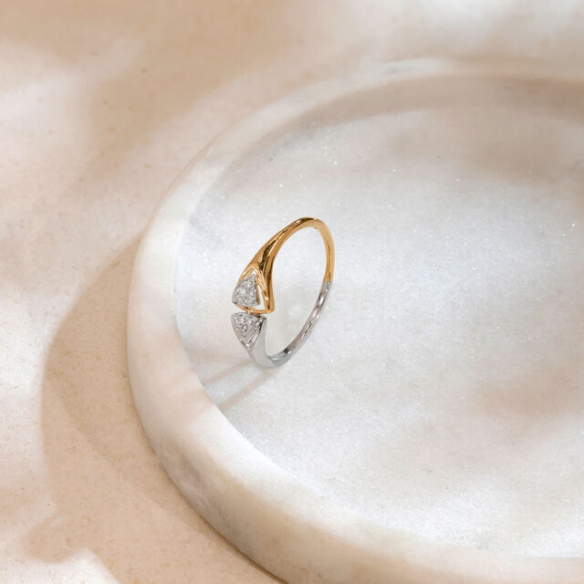 Architectural Poised Diamond Platinum Gold Ring,,hi-res image number null
