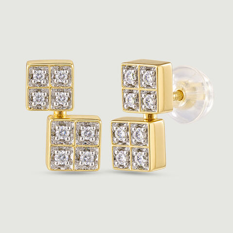 Chic Geometric Diamond Stud Earrings