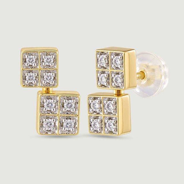 Chic Geometric Diamond Stud Earrings,,hi-res image number null
