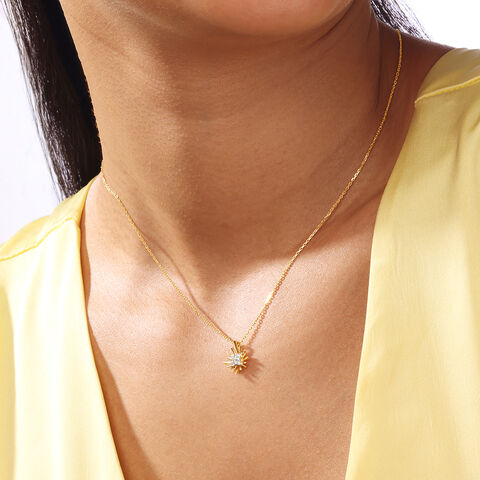 Petite Sunbeam Diamond Necklace
