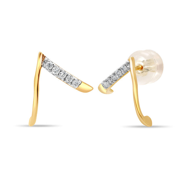 14KT Golden Glow Diamond Stud Earrings,,hi-res image number null