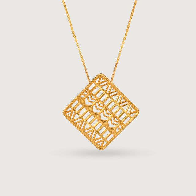Warli Tales 22KT Gold Pendant,,hi-res image number null