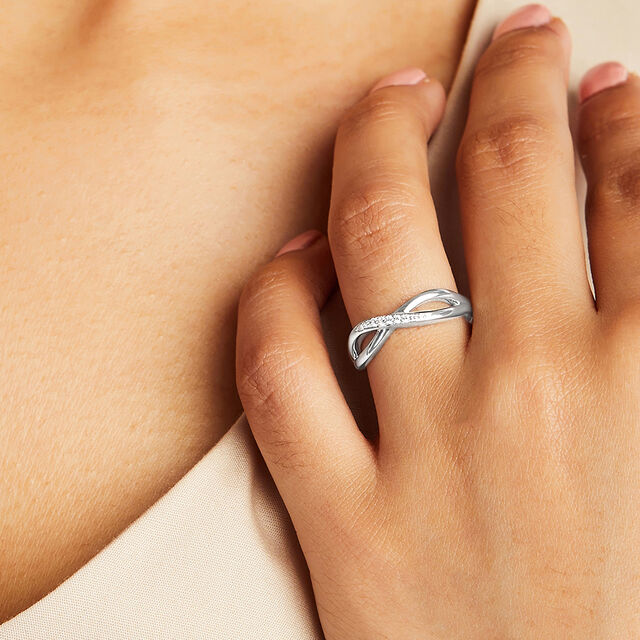 Sparkling Infinity Silver Finger Ring,,hi-res image number null