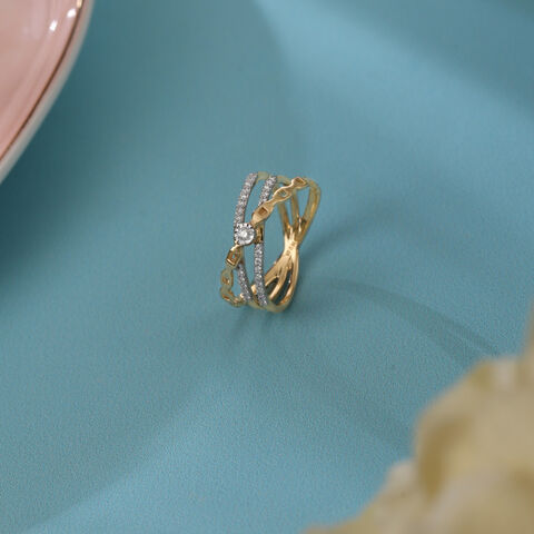 Harmony Crossover 14KT Gold & Diamond Ring