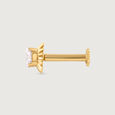Crowning Glory Gold and Diamond Nose Pin,,hi-res view 4