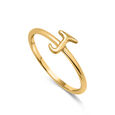Letter J 14KT Yellow Gold Initial Ring,,hi-res view 4