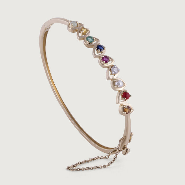 Vibrant Navaratna & Diamond Bangle,,hi-res image number null