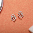 Entwined Sparkling Silver Stud Earrings,,hi-res view 1