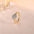 Floral Sparkle Gold & Diamond Finger Ring,,hi-res view 1