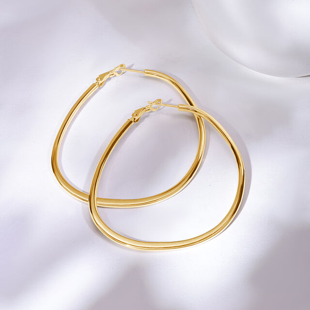 Buy Minimalist Chic 18KT Gold Hoop Earrings Online Mia by Tanishq
