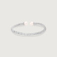 Chic Braided Pearl Silver Bangle,,hi-res view 3