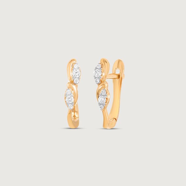 Soft Geometry Diamond Hoop Earrings,,hi-res image number null