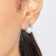 Stunning Pearl Silver Stud Earrings,,hi-res view 2