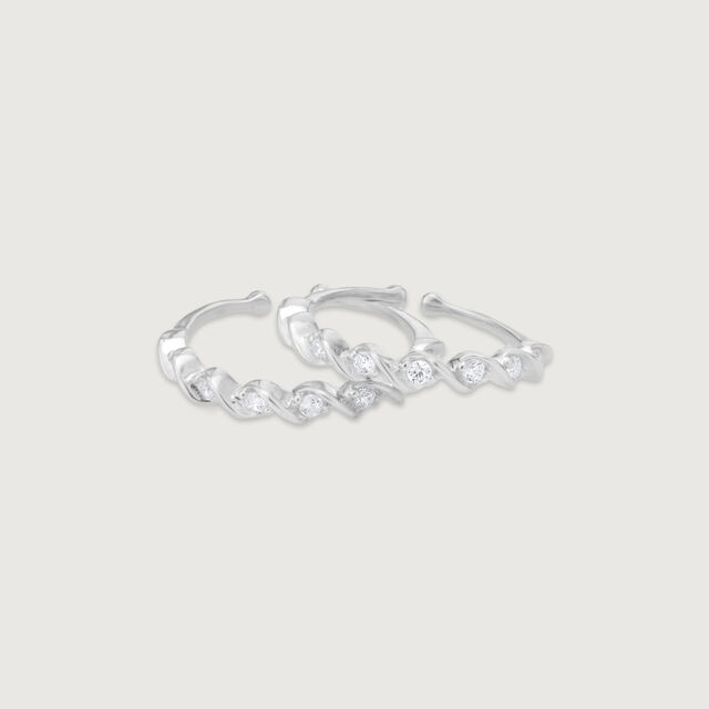 Subtle Glow Silver Toe Rings,,hi-res image number null