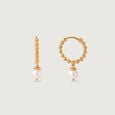Playful Bubbly Pearl Hoop Earrings,,hi-res view 4