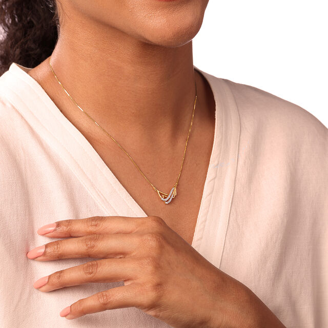 Oceans Rhythm 14 Kt Gold & Diamond Pendant with Chain,,hi-res image number null