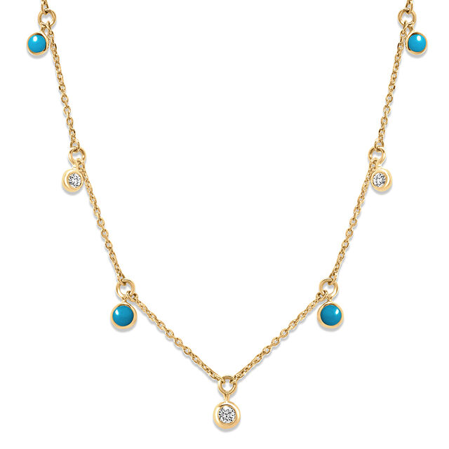 14KT Yellow Gold Dewdrop Necklace,,hi-res view 2