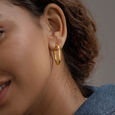 Subtle Flex Gold Hoop Earrings,,hi-res view 2