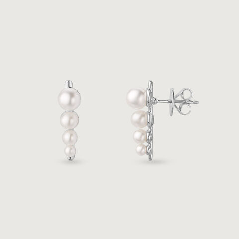 Cascade Glow Silver Stud Earrings