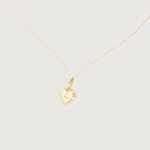 Faceted Heart Gold Pendant