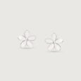 Floral Muse Silver Stud Earrings,,hi-res view 3