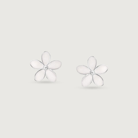 Floral Muse Silver Stud Earrings
