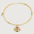 Contemporary Elegance Pink Opal Evil Eye 18KT Bangle,,hi-res view 4