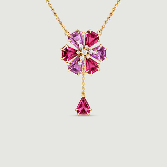 Celebratory Firework Amethyst and Garnet Lariat Necklace,,hi-res image number null