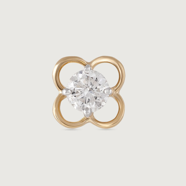Floral Orbit Gold and Diamond Nose Pin,,hi-res image number null