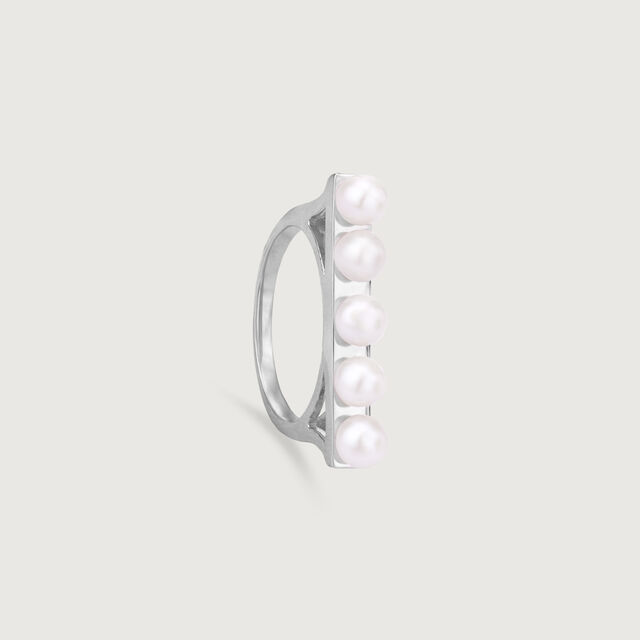 Pearl Row Silver Ring,,hi-res image number null