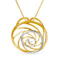 14KT Yellow Gold Pendant With Stylised Circular Design,,hi-res view 1