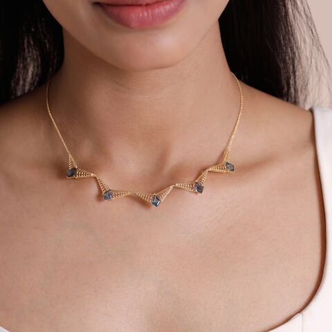 Azure Rays Topaz Gold Necklace