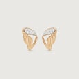 Sculpted Fold Diamond Stud Earrings,,hi-res view 1
