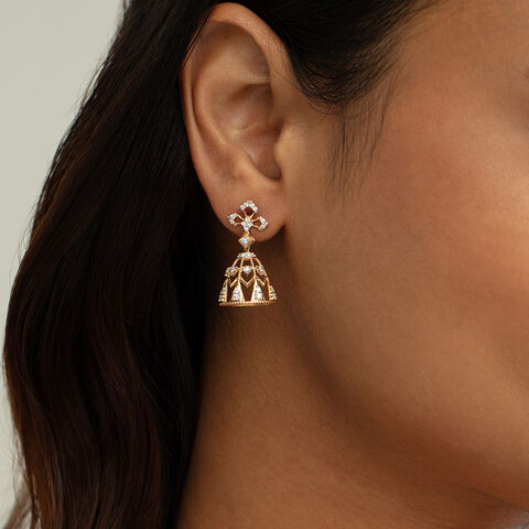 Lippan Splendour Gold & Diamond Jhumka