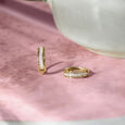 Glam Bold Gold & Diamond Hoop Earrings,,hi-res view 1