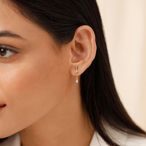 Dazzling Descent 18K Yellow Hoop Earrings