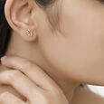 14kt Yellow Gold Dhanteras Inspired Diamond Stud Earrings,,hi-res view 3