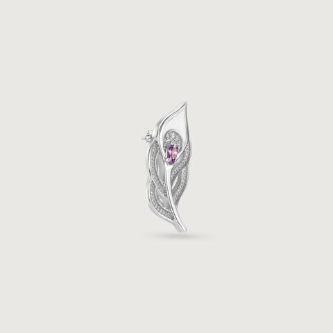 Whimsical Amethyst Silver Brooch