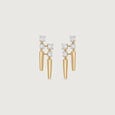 Linear Shift Diamond Stud Earrings,,hi-res view 1