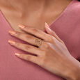 14KT Yellow-White Gold Oval Finger Ring With Openwork,,hi-res view 2