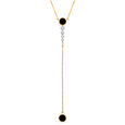18KT Yellow Gold Charming Diamond and Onyx Necklace,,hi-res view 2