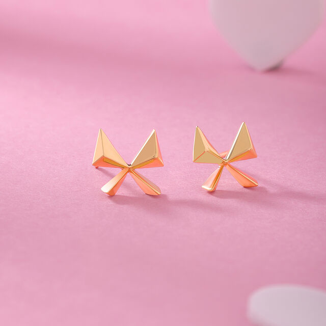 Mystic Butterfly 14KT  Gold Stud Earring,,hi-res image number null