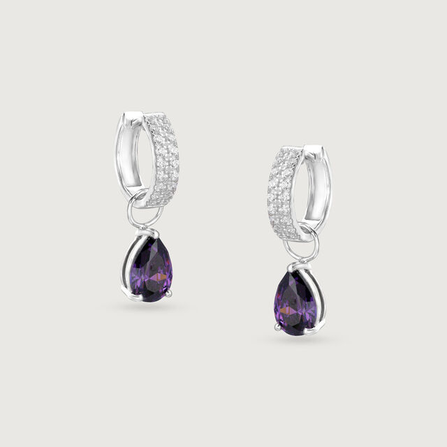 Trendy Gleam Silver Hoop Earrings,,hi-res image number null