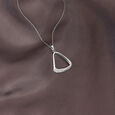 Refined Curve Silver Necklace,,hi-res view 1