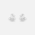 Quirky Duck Silver Stud Earrings,,hi-res view 3
