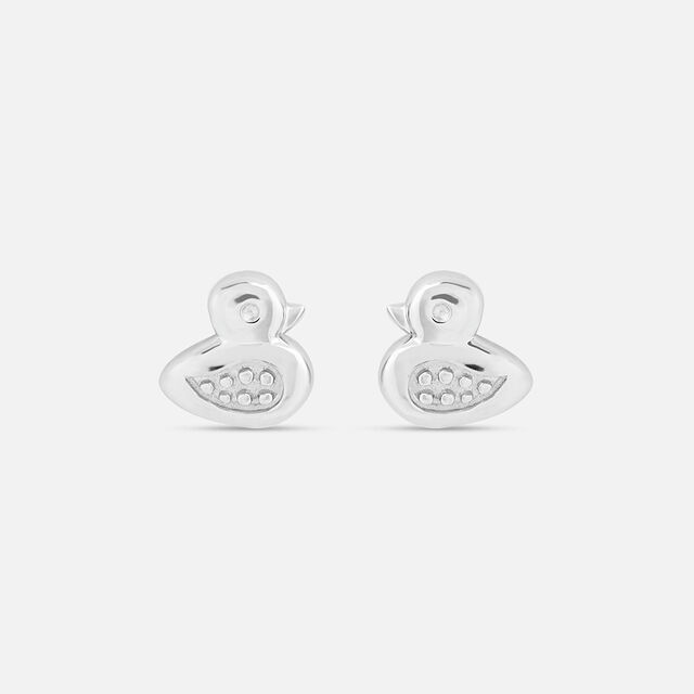 Quirky Duck Silver Stud Earrings,,hi-res image number null